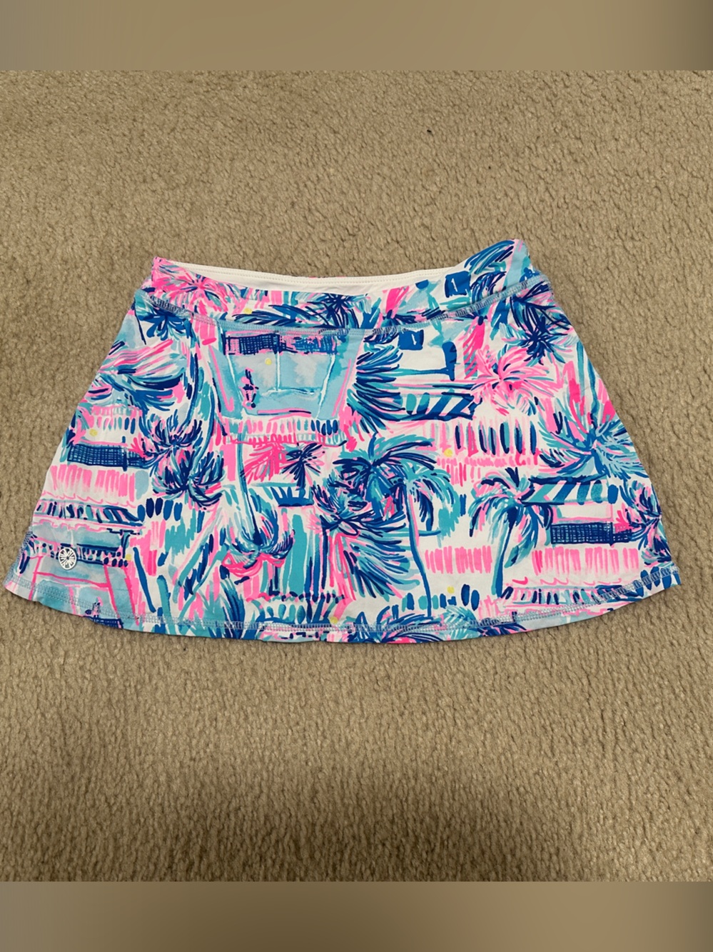 Lilly Pulitzer Girls Pink & Blue Tropical Skort